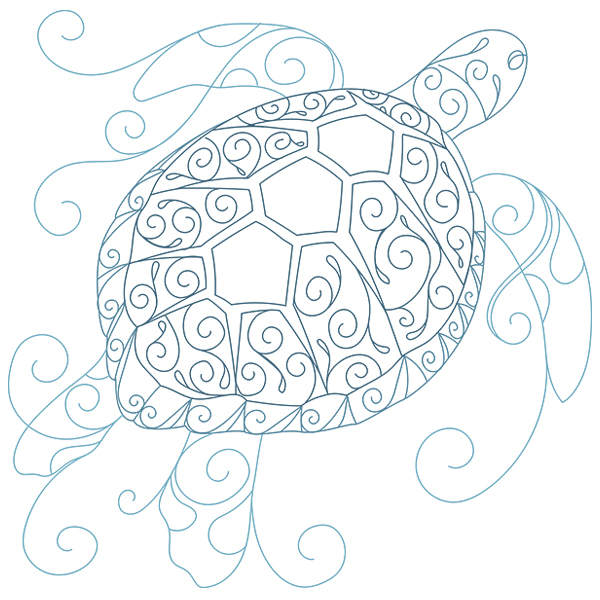 Aqua Marine Sea Turtle [SVG, DXF] 1