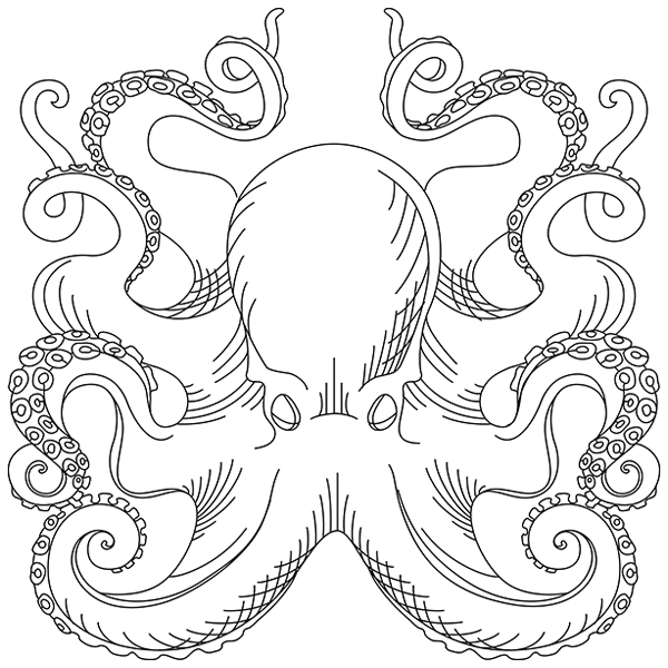 Intricate Octopus [SVG, DXF] 1
