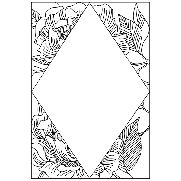 Gold Foil Card - Floral Diamond [SVG, DXF] 1