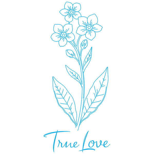 Victorian Flower Language - Forget-Me-Not [SVG, DXF]