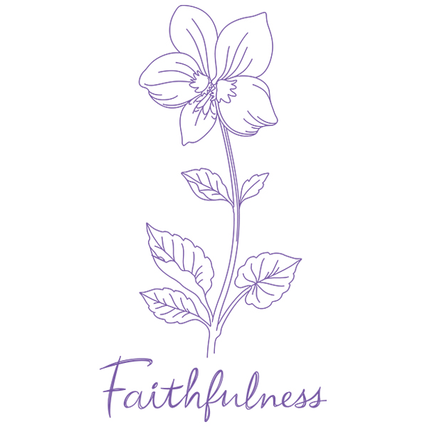 Victorian Flower Language - Violet [SVG, DXF]