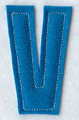 Collegiate Letter V (Crafty Cut Applique) (3 Inch)