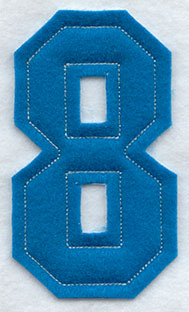 Collegiate Number 8 (Crafty Cut Applique) (4 Inch)