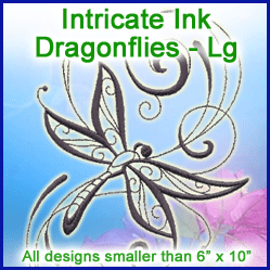 A Intricate Ink Dragonflies Design Pack - Lg