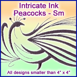 A Intricate Ink Peacocks Design Pack - Sm