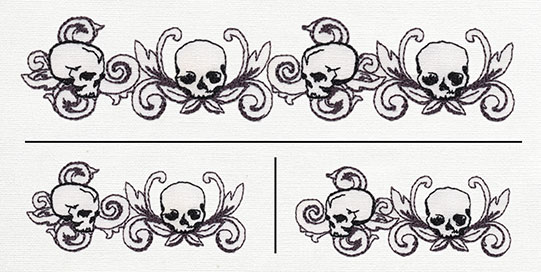 Toile Noir - Skull Border Horizontal (Split)