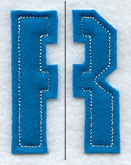Collegiate Letter R (Split, Crafty Cut Applique) (2 Inch)