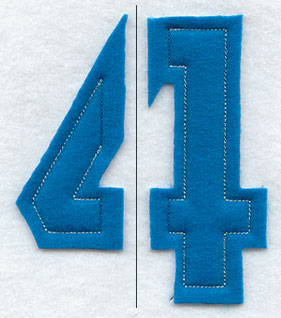 Collegiate Number 4 (Split, Crafty Cut Applique) (4 Inch)
