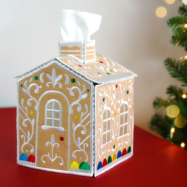 Jolly Gingerbread Tissue Box (In-the-Hoop) Jolly Gingerbread Tissue Box (In-the-Hoop)