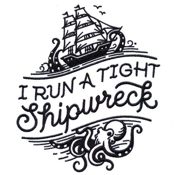 I Run A Tight Shipwreck Handpainted top Needlepoint Canvas