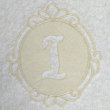Script Ribbon Letter I Script Letter I - 5 Inch (Embossed)