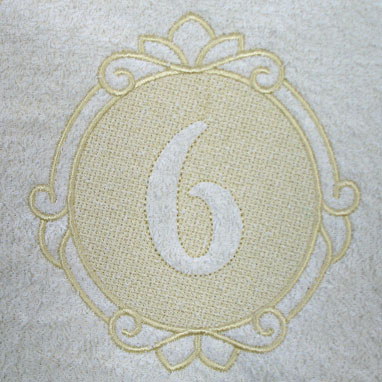 Script Number 6 - 5 Inch (Embossed)