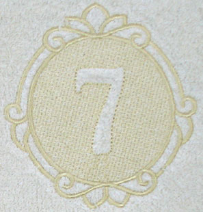 Script Number 7 - 4 Inch (Embossed)