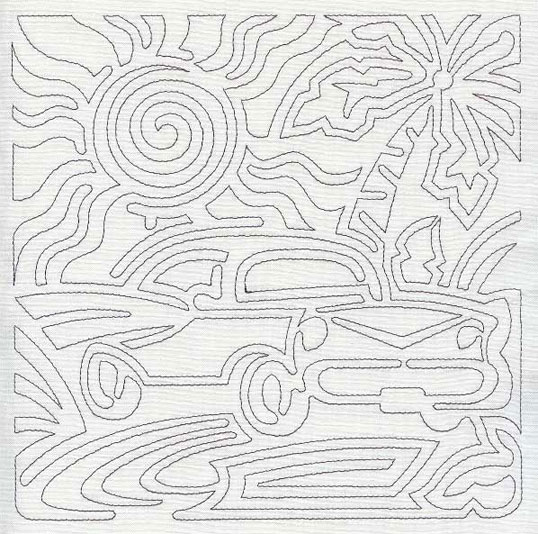 Mola Classic Car Quilting Square (Single Run) Mola Classic Car Quilting Square (Single Run)