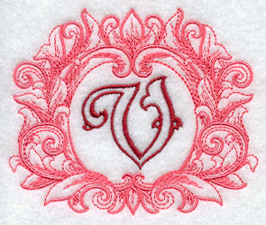 Grand Flourish Capital Letter V - 3 1/4 Inch