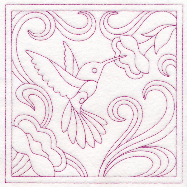 Art Nouveau Floral Quilting - Hummingbird (Double Run)