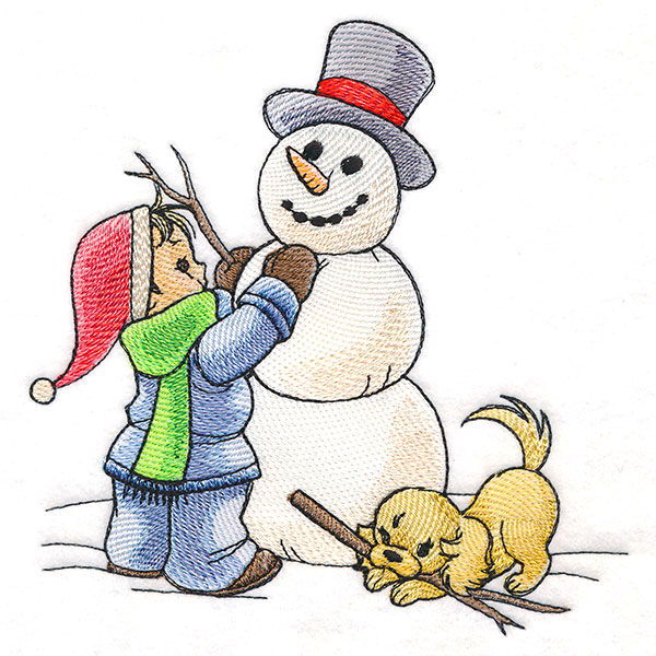 Childhood Charm - Building a Snowman 1