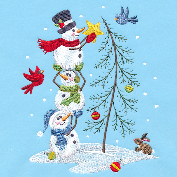 Cheerful Decorating Snowmen Stack
