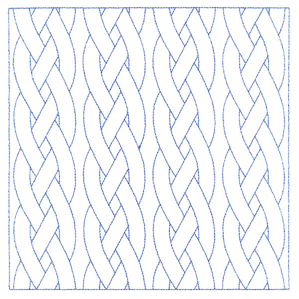 Wire Square Pattern Classic Braided Cable Square (Double Run)