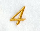 Script Number 4 Curly Script Number 4 (1 Inch)