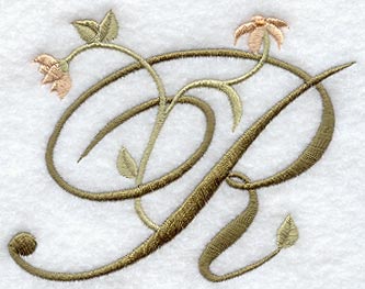 Floral Heirloom Letter R - 4 Inch