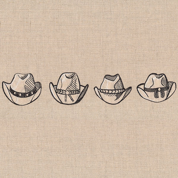 Wild West Cowboy Hat Etching Border