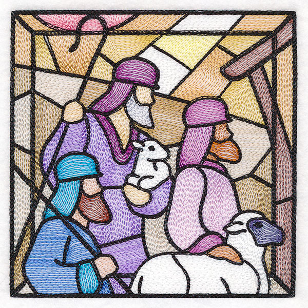 nativity scene stained glass