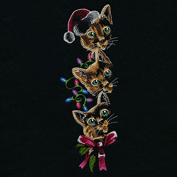 Peeking Christmas Cats Trio