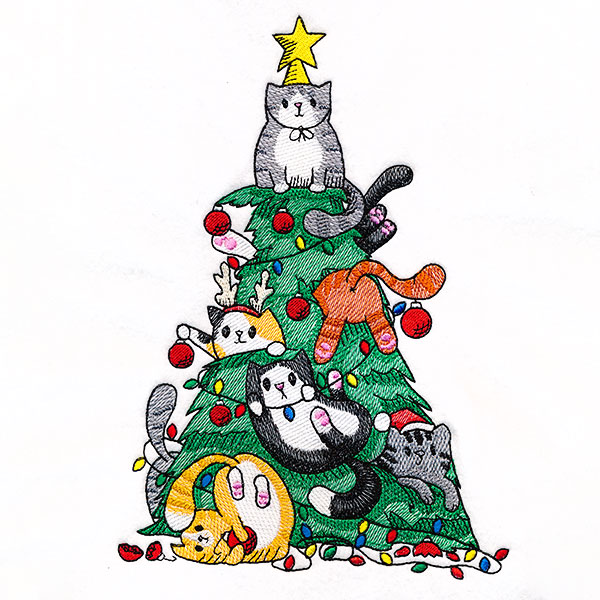 Merry Mischief Christmas Tree Cats
